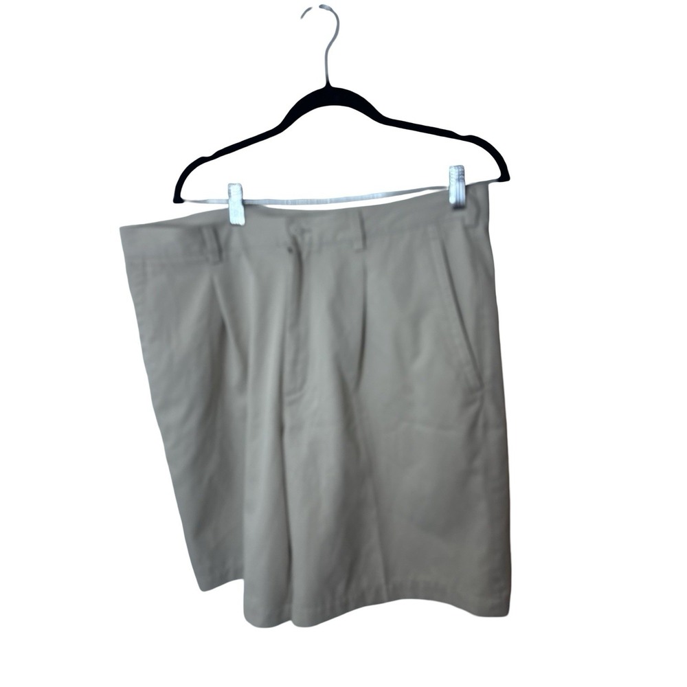 Nike Golf Fit Dry Pleated Shorts Mens 36 Tan Khaki Performance 198589